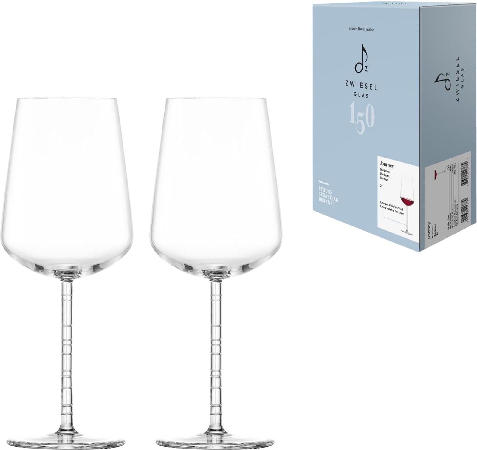 

ZWIESEL GLAS Break-Resistant Journey Wine Glasses for Red Wine (Bordeaux), Pair of 2, Machine-Made (m123075)