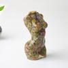 Resin Art Sculpture Of Female Figure With Natural Water Crystals For Desk Display