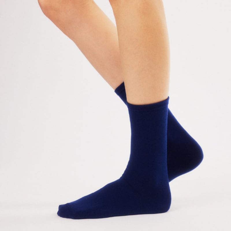 BOCION Midnight Blue Solid Color Long Socks