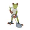 Mopping Cartoon Frog Figurine Doing Resin Statue Housework Frog Sculpture Home Office