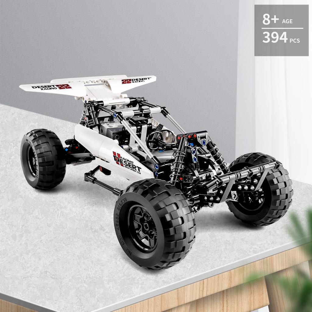 Mold King 18001 Technology Cross Country Racing Car Building Blocks Kit, 394 Pieces, with 3 Engines, Model Building Blocks Extreme Cross Country