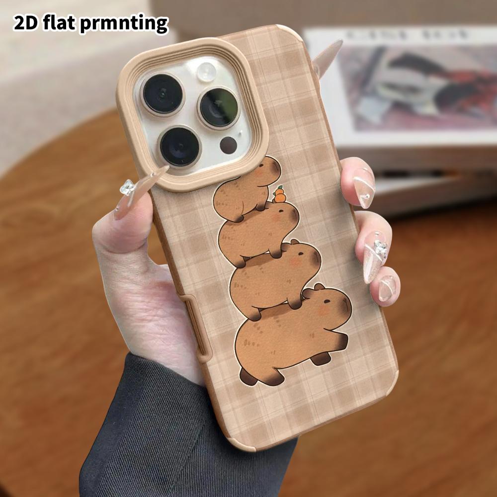 Phone Case: Lambskin 2D Flat Samsung Galaxy A34 A35 M05 M06 S20 S22 S21 FE Plus 5G Protective Case, Stackable Capybara, Christmas and Halloween Gift