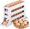 30 Egg Refrigerator Holder - Automatic Rolling Refrigerator Egg Organizer, Space Saving Egg Dispenser, 4 Tier Egg Holder Organiz