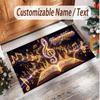 Music General Theme Soft Crystal Velvet Rug Custom Name & Text Print Non Slip Floor Rug for Bedroom Living Room