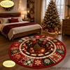 3D Round Christmas Rug Non Slip Living Room Decorative Carpet Sofa Coffee Table Rug Washable Bedroom Festive Home Decor