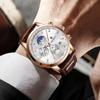 LIGE Nowe męskie zegarki moda biznesowa zegarek męski Top marka luksusowy skórzany zegarek kwarcowy chronograf Sport wodoodporny automatyczny zegarek z datownikiem