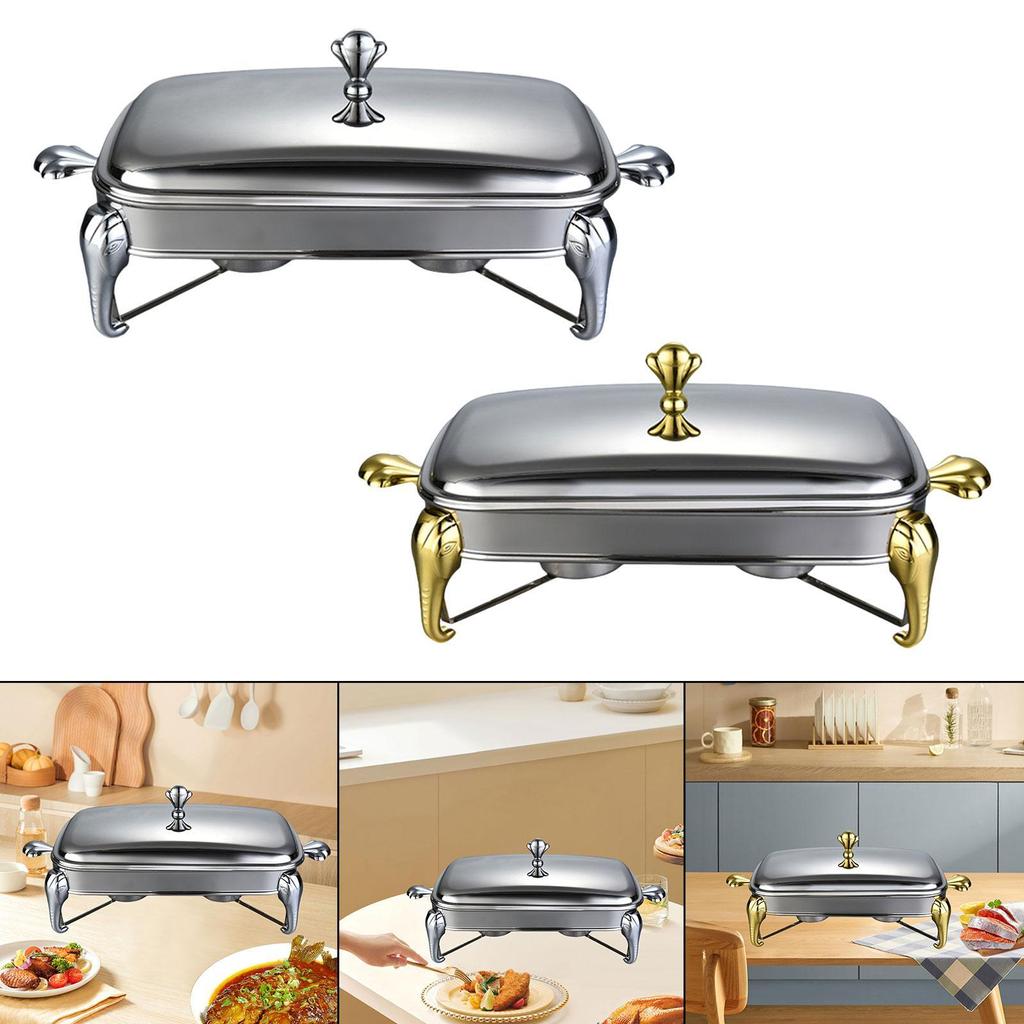Chafing Dish Buffet Set Servierschale Speiseplatte Buffet-Server Buffet-Wärmer 2,9L für Veranstaltungen Catering Party Küche Hochzeit
