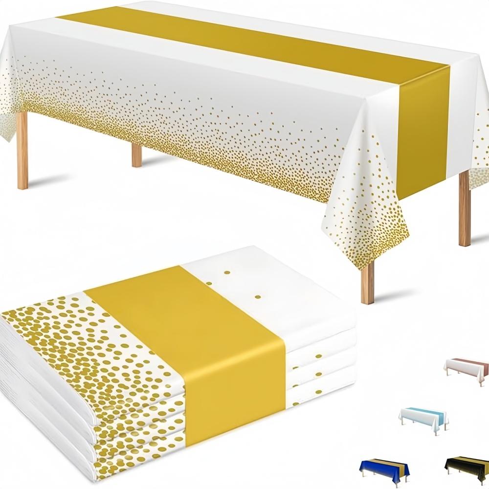 1/2pcs Party Decorations Plastic Table Runner Disposable Rectangle Table Cover for Birthday Wedding Anniversary Graduation 1/2p