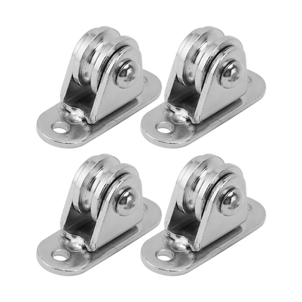 Small Pulley Block Stainless Steel Silent Pulley Roller Wall Mounted Fixed Pulley for DIY Equipment