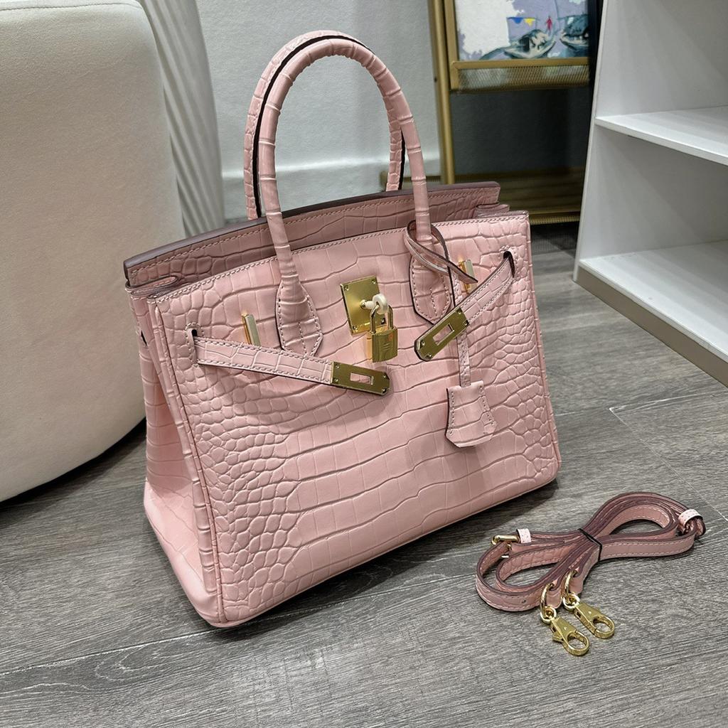Borsa a tracolla da donna in pelle di vacchetta pressata effetto coccodrillo verniciata platino con tracolle per pendolari di grande capacità fonte