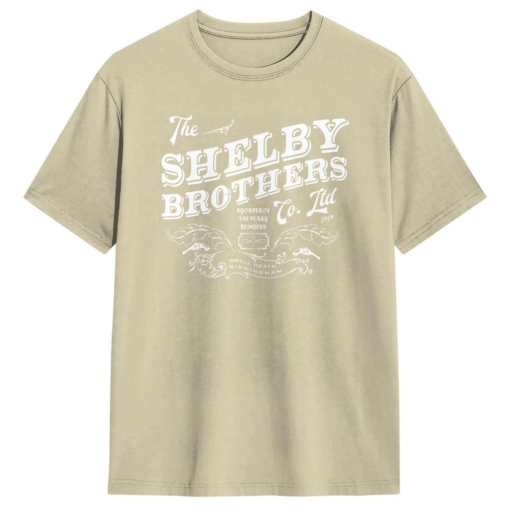 PEAKY BLINDERS The Shelby Brothers T Shirt Men Pure Cotton Humorous TShirts Crewneck Tee Shirt Short Sleeve Clothing Gift