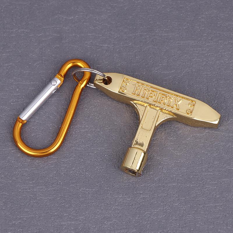 

Percussion Tuning Tool Jazz Drum Parts Accessories Musical Gift Standard Drum Key with Keychain And Metal Hook Clip золотой