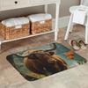 1PC Hightland Cow Pattern Kitchen Rug Non-Slip Door Mat Pop Design Bathroom Rug Bath Mat Carpet for Home Sink Laundry Decor