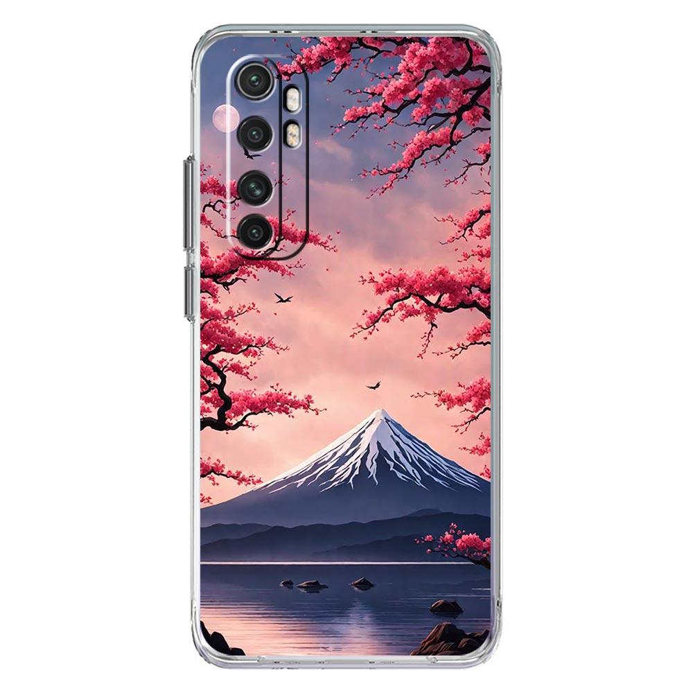 Phone Case For Xiaomi Mi Poco X7 X6 X5 X3 F7 Ultra F6 Pro F3 15 14T 14 13T 11 12 13 Lite Cover Japan Mount Fuji Cherry Blossom