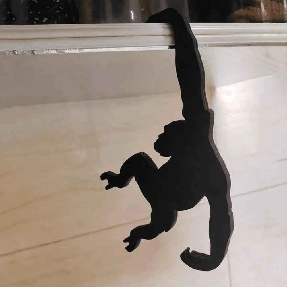 Simple Monkey Shaped Wall Decoration Hook Wooden Creative Key Hanger Storage Rack Reusable Under Cabinet Organizer Hooks Kitchen
