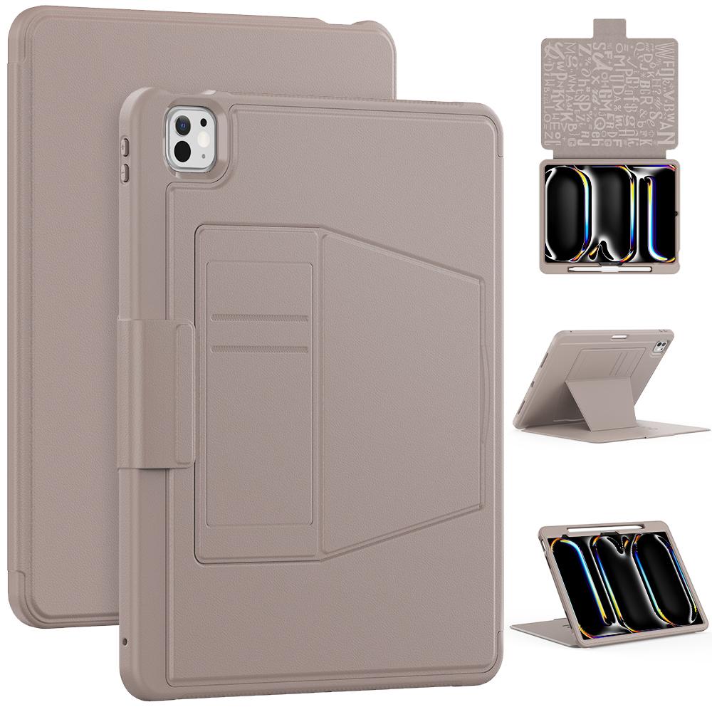 Style B For iPad Pro 13 (2024) Stand Case PC+TPU+PU Shockproof Tablet Cover with Card Slots