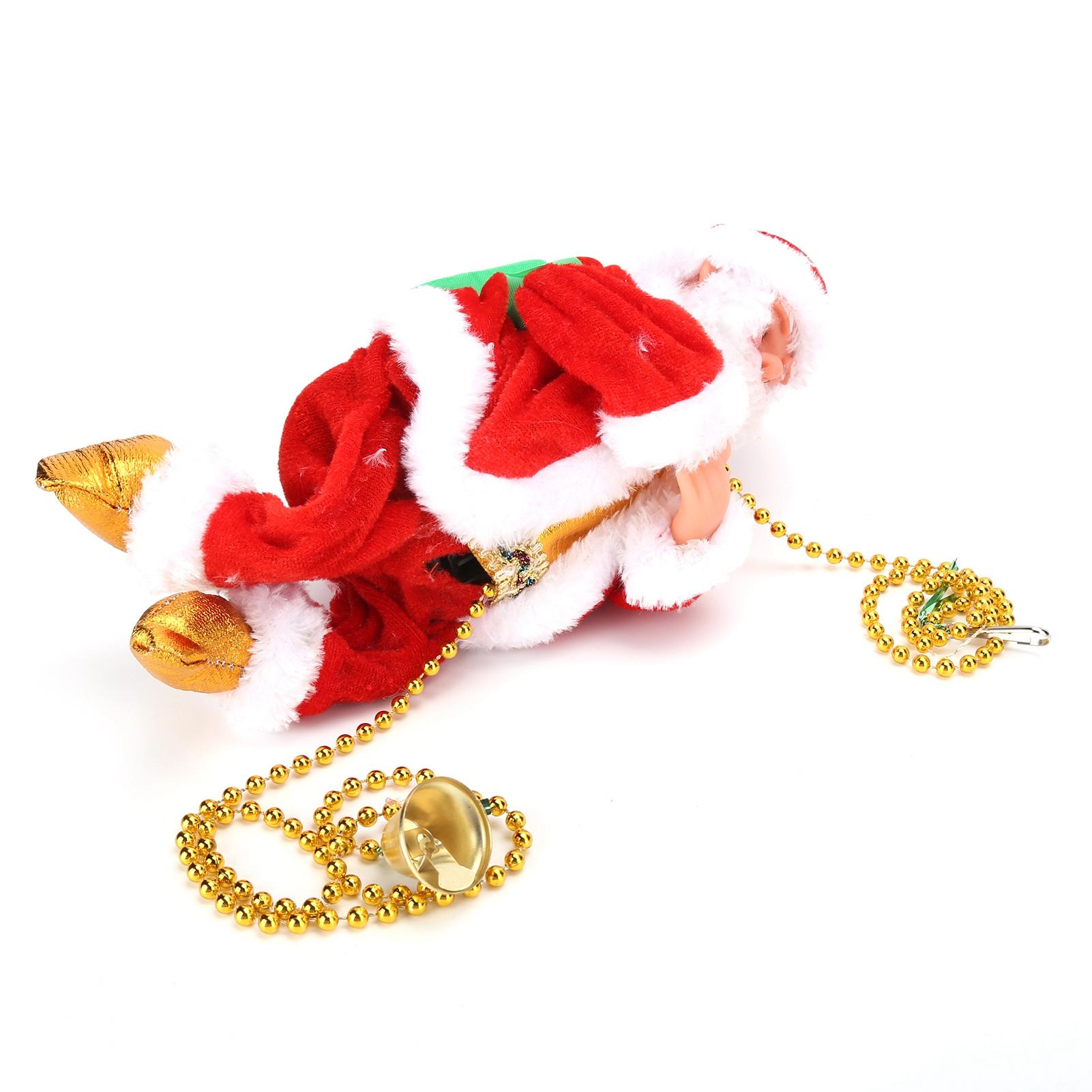 

Electric Climbing Santa Claus On Beads Chain Moving Figure Hanging Xmas Ornament Toys