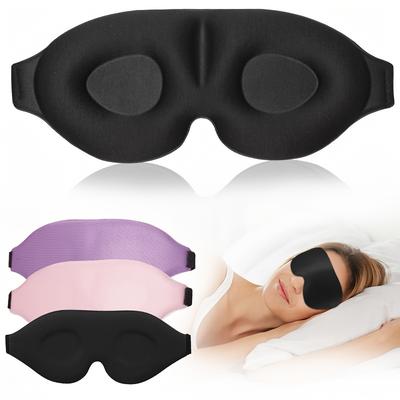 Antifaz de Dormir Contorneado, Ligero y Cómodo, Ideal Para Dormir Profundamente y Relajación, Cubreojos Suaves Ajustables Para Yoga, Viajes y Uso Diario