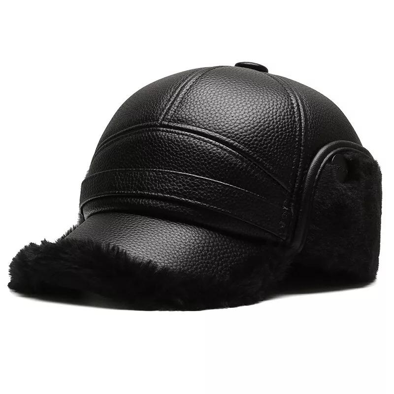 1 stk Herre Baseballcaps med øreklaffer Bomull Pu Varm Høst Vinter Tykke Luer