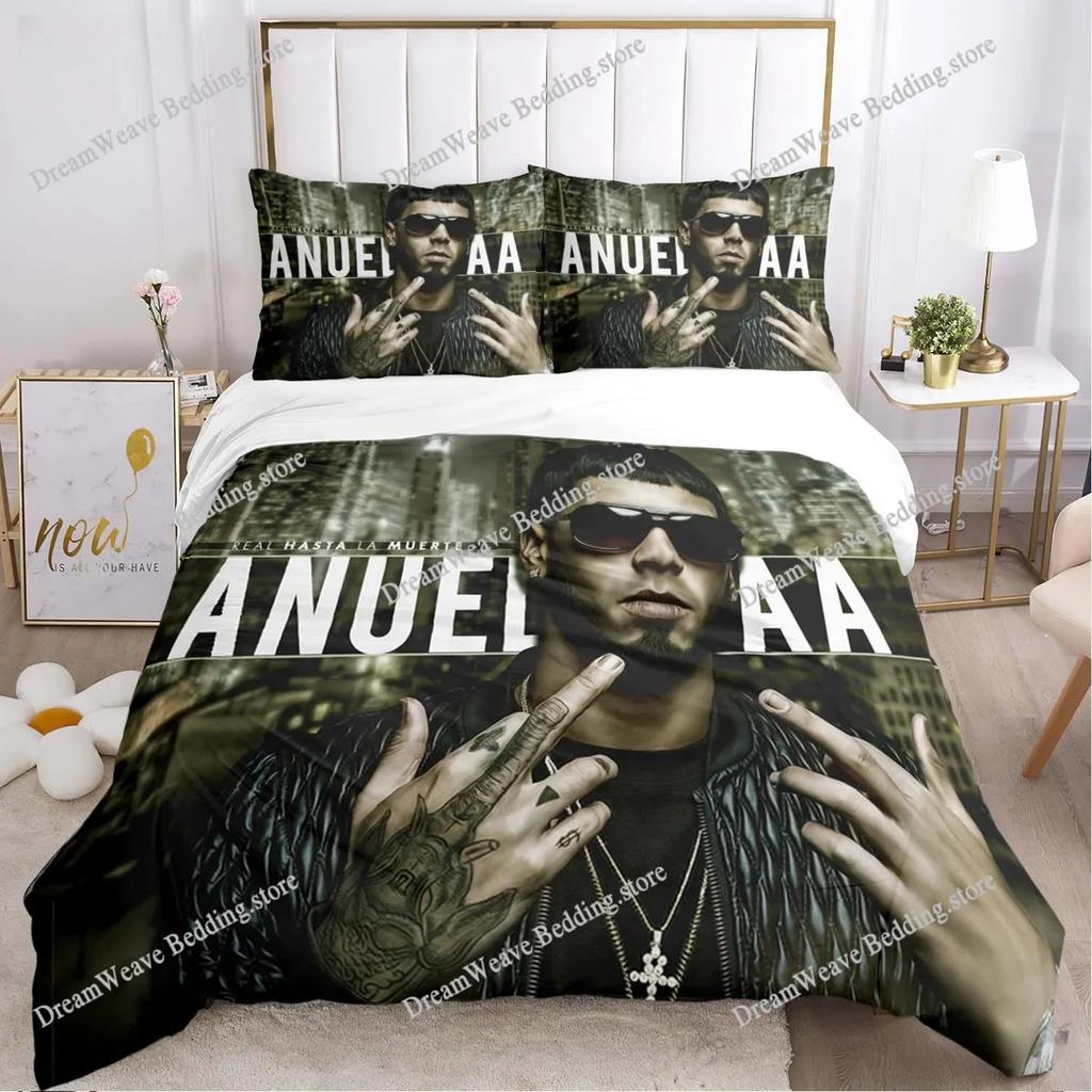 Hiphop Rapper Anuel AA Sheets Quilt Covers Bedding Dormitory Sheets Bedding Set Soft Warm Bedding Set Home Textileextile741