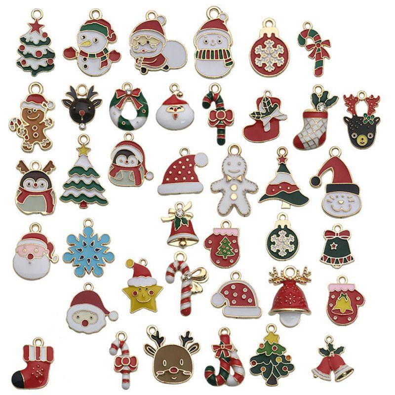 2096pc Merry Christmas Alloy Diy Ornament Santa Snowman Elk Bell Decor Pendant