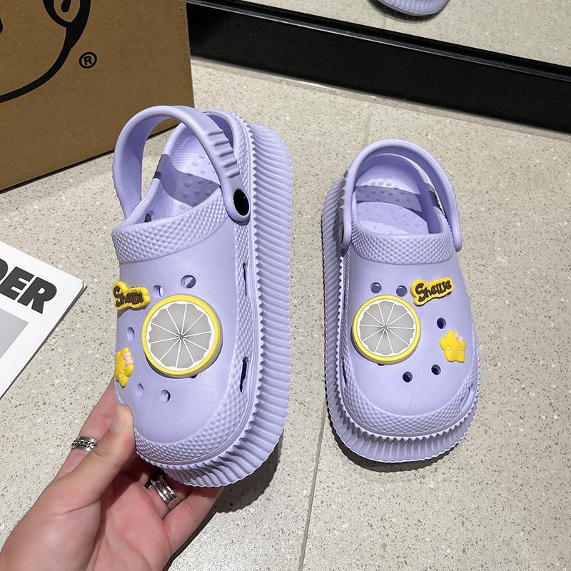 Hole shoes women's summer new thick-soled bag head sandals summer wear cute bag head drag soft-soled slippers
