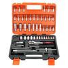53-Piece 24-Tooth Socket & Ratchet Wrench Set for Motorcycle and Household Repair