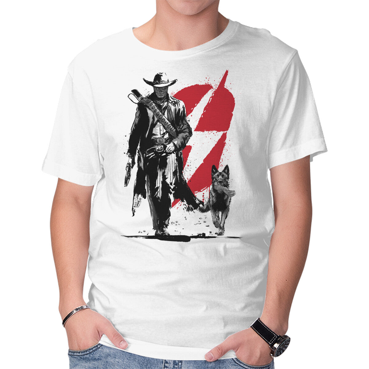 Unisex Crew Neck T-Shirt Lone Ghoul And Cub Graphic Short Sleeve Casual Tee XS