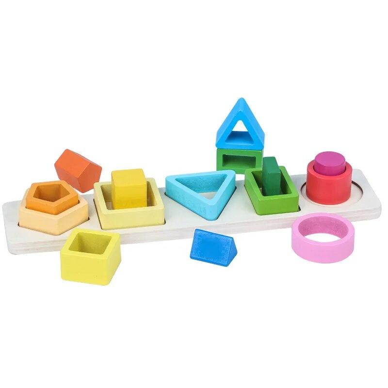 Children s Category Stack Plaything Education Hue Shape Classification Instrument Puzzle Toys разноцветный
