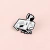Cartoon Angry Office Girl Desk Pins Staff Enamel Pins Tired of Working Overthrow Desk Badge Funny Jewelry Gift for Office Staff