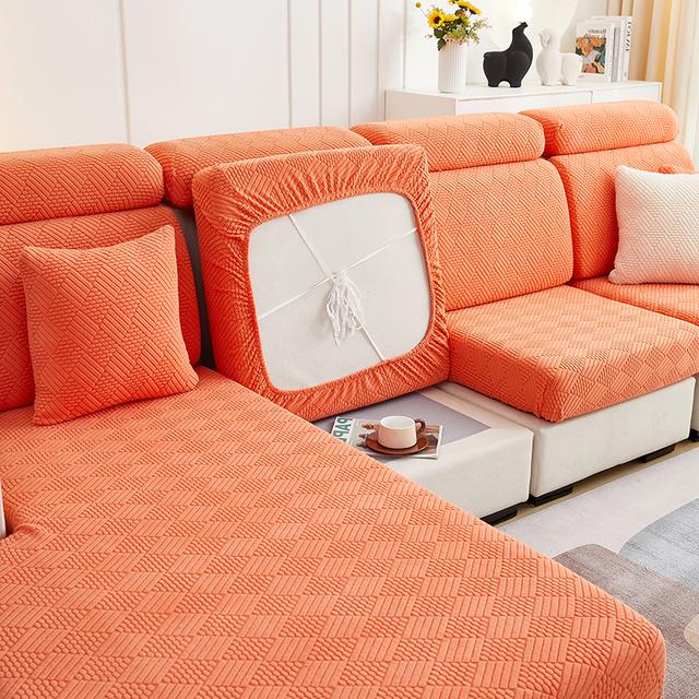 

Jacquard Sofa Seat Cushion Pad Cover For Living Room Area Pets Kids Mat Dining Chair Cover Furniture Slipcover Stretch Removable Couch Cover 45x45cm pillowcase