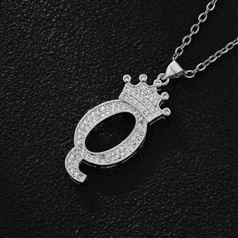 Fashion Luxury A-Z Crown Alphabet Pendant Chain Necklace Punk Style Lucky Initial Name  Best Party Wedding Birthday Gift