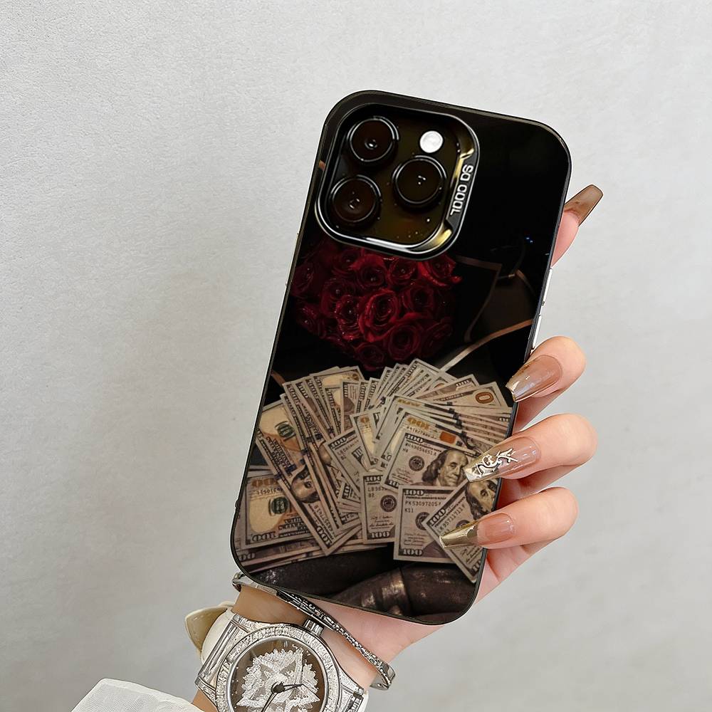 Financial freedom  Phone Case For iPhone 17,16,15,14,13,12,11 Plus,Pro Max,XS,Colored Silver Plated Inside Cover