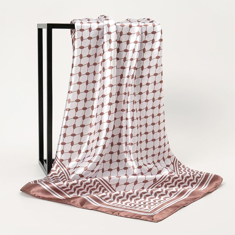 Luxury Brand Bandana Silk Square Middle East Style Scarf Women Satin Shawl Hijab Female Scarves Hair Band Headkerchief