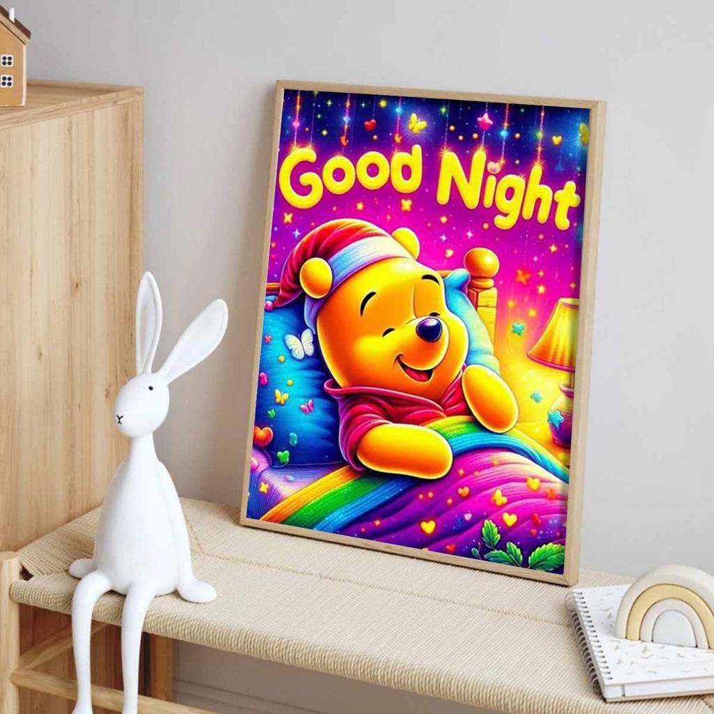 DIY Diamond Painting Winnie The Pooh Sleeping Cross Stitch Kit Mosaic Art Diamond Painting Full Circle Diamond Home Decoration