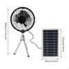 Solar Panel Fan Powered with Holder Stand 10W USB Ventilation Cooling for Camping