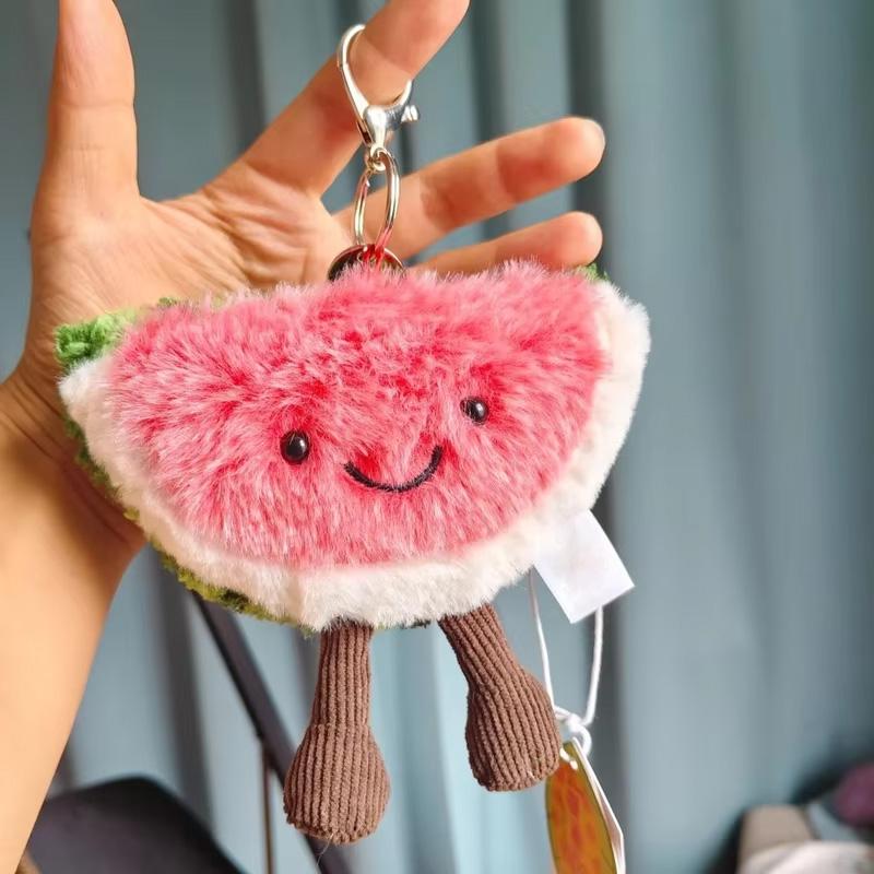 Jc Cute Watermelon Modeling Plush Soft And Comfortable Backpack Pendant Smiling Face Stuffed Doll Trendy Toy Ornament Gift