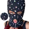 Balaclava Blingbling Face Cover Jeweled Hat Hooded Neck Warmer for Outdoor Halloween Cosplay Balaclava Cap