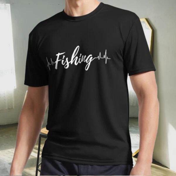 

New Shirt Fishing heartbeat Logo Active T-Shirt Funny Size S to 5XL 2XL