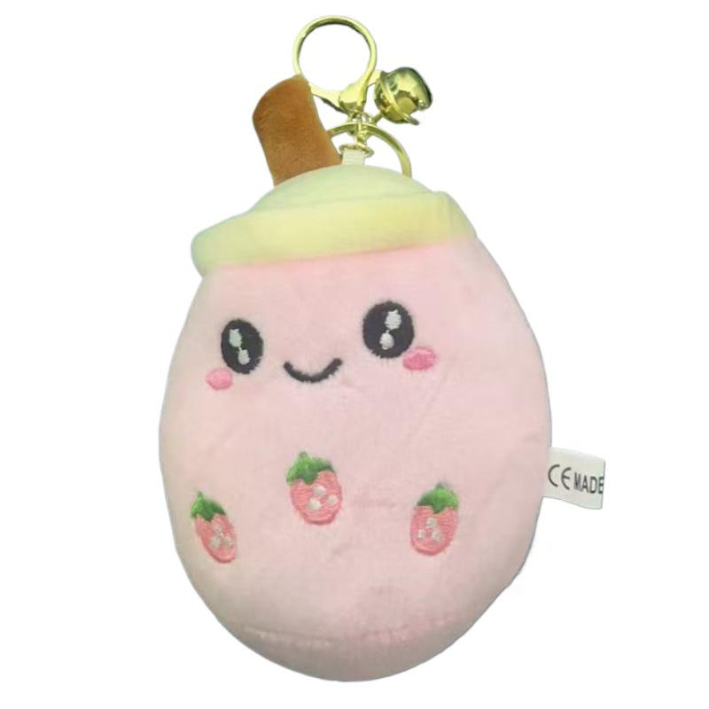 Cute Milk Tea Cup Plush Keychain Ornament for Men, Women, and Students
