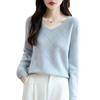 Mengyi Women's V-neck Wool Sweater: Versatile Knitwear for Layering or Standalone Wear
