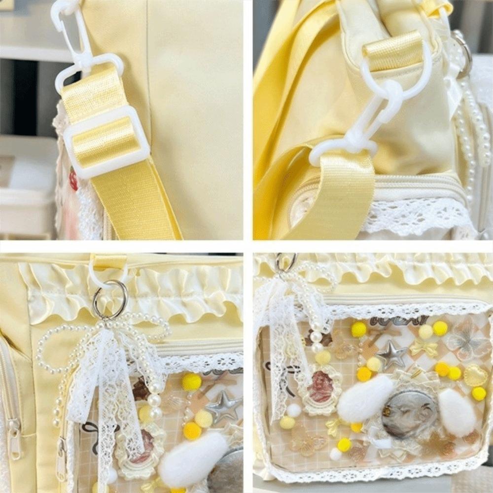 Bowknot Lolita Transparent Crossbody Bag Ballet Style Tote Bag Y2k Anime Shoulder Bag  Outdoor