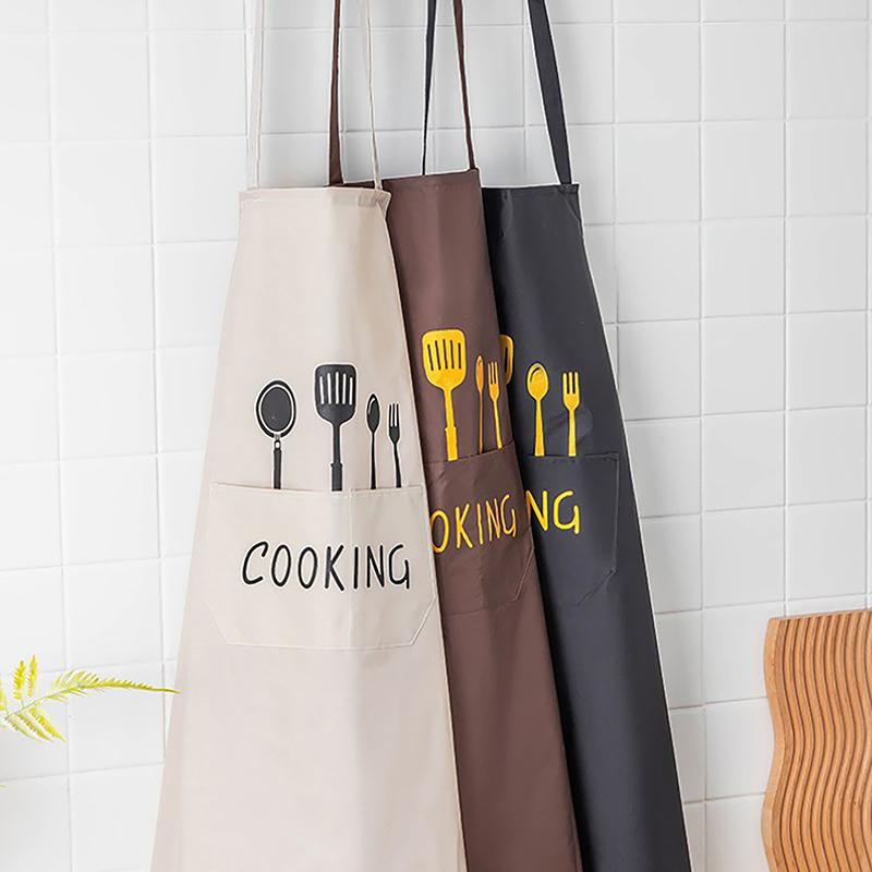 Apron Waterproof Oilproof Can Wipe Hands Kitchen Work Clothes Home Cooking Cleaning Men and Women Universal Sleeveless Apron