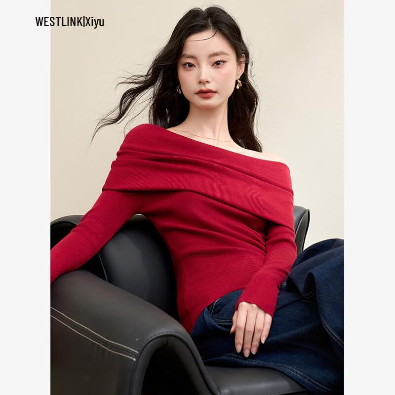 

Women s Off-Shoulder Knit Sweater Top M