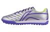 TF Turf Synthetic Leather Cushioning, Wear Resistant Soccer Shoes Men's Silver Purple YSTT031-5
