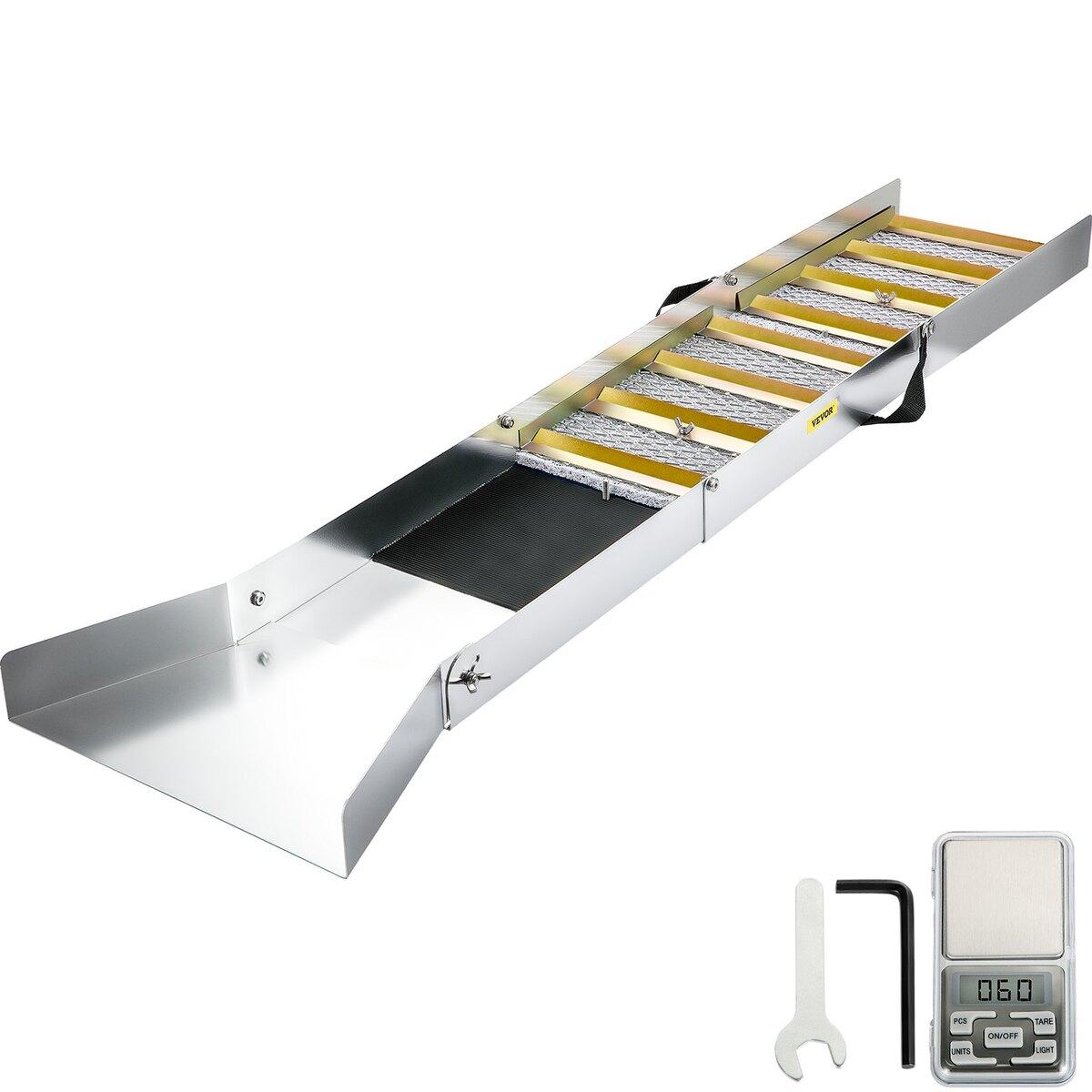 Cutie de spălare pliabilă din aliaj de aluminiu, Cutii de spălare compacte de 50  pentru aur, Echipament ușor de spălare a aurului, Cutii de spălare portabile cu mușchi de miner,