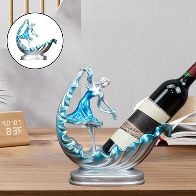 Bottle Holders Tabletop Decorate Sculptures Red Organizer Shelf for Living