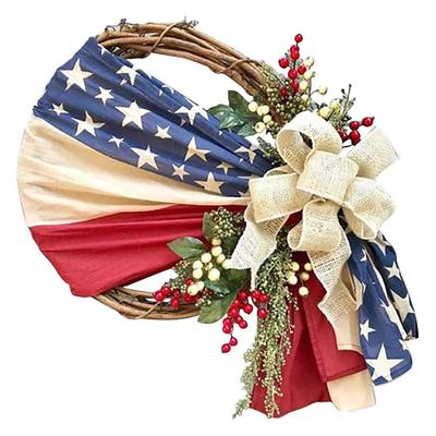 Front Door 16 In Wreaths for Independence Day Memorial Patriotic and 4th of July Veterans Day Americ