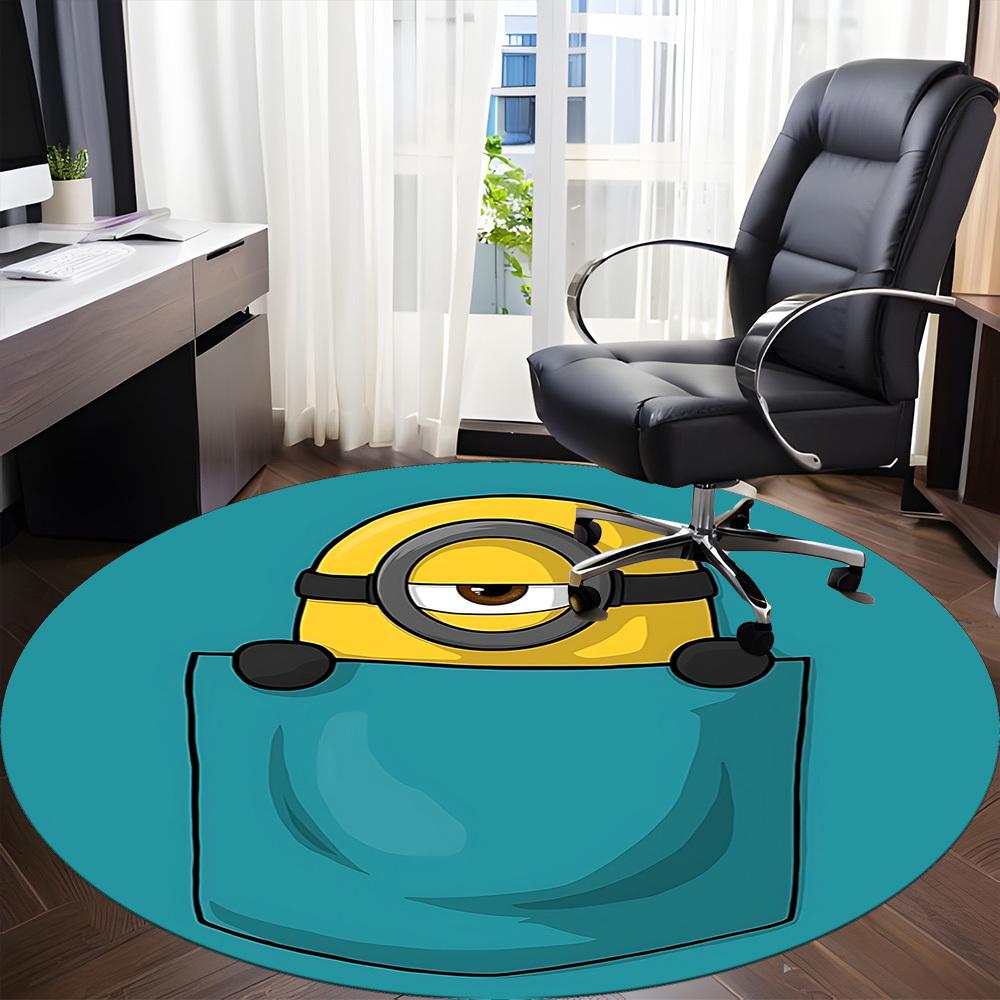 1pc Pocket Minion Office Round Area Rug, Under Office Chairs Bedroom Living Room Home Decor a1022272