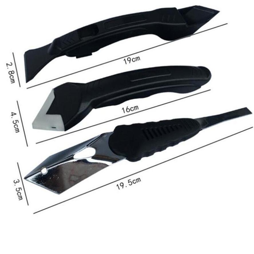 3 Pcs Set New Silicone Scraper Caulking Grouting Tool Sealant Finishing Cleaning Kit Kitchen Window Cleaner Scraper Set Remover
